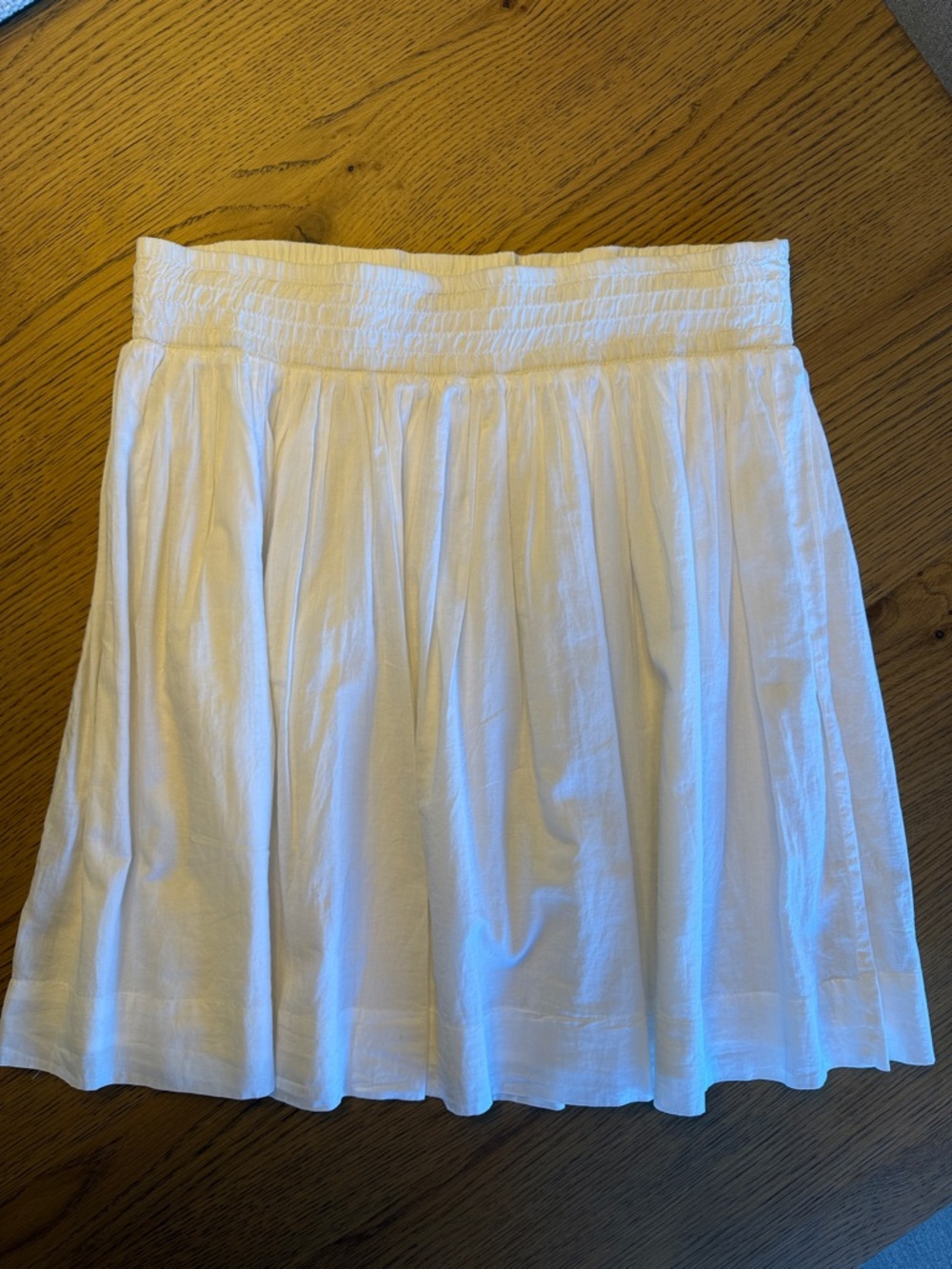 Banana Republic White Gathered Skater Skirt